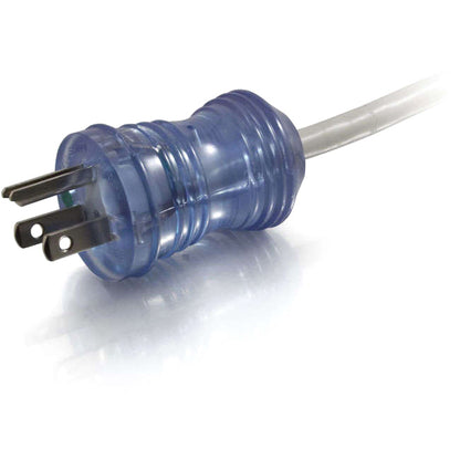 C2G 6ft 18 AWG Hospital Grade Power Cord (NEMA 5-15P to IEC320C13R) - Gray with Clear Connectors