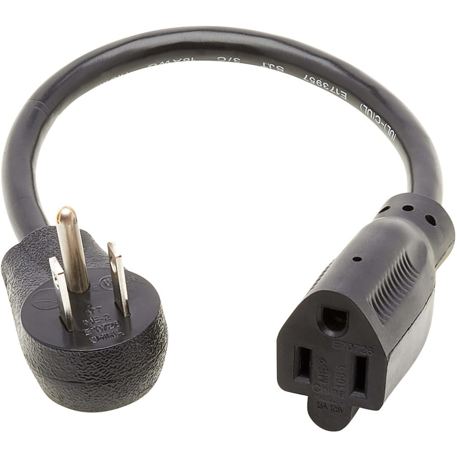 Tripp Lite Power Extension Cord Right-Angle 5-15P to 5-15R 16AWG 13A 1ft