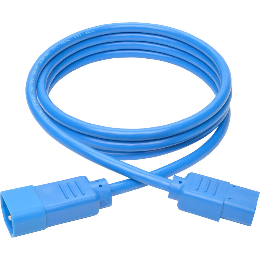 Tripp Lite 6ft Computer Power Extension Cord 10A 18 AWG C14 to C13 Blue 6'