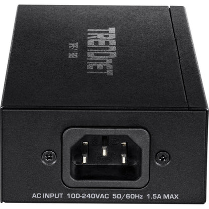 TRENDnet Gigabit PoE++ Injector, Convert A Non-PoE Port to A PoE++ Gigabit Port, PoE (15.4W), PoE+ (30W), Or PoE++ (95W), Up to 100m (328 ft), Integrated Power Supply, Black, TPE-119GI