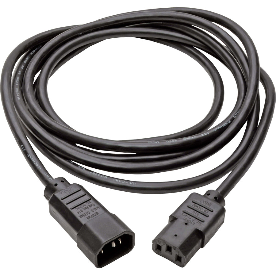 Tripp Lite 10ft Computer Power Cord Extension Cable C14 to C13 10A 18AWG 10'