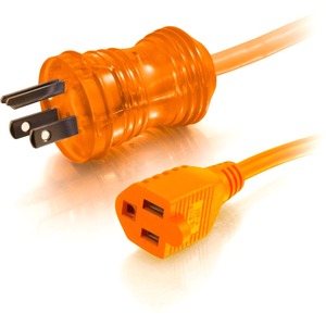 C2G 50ft 16AWG Hospital Grade Power Extension Cable (NEMA 5-15P to NEMA 5-15R) - Orange