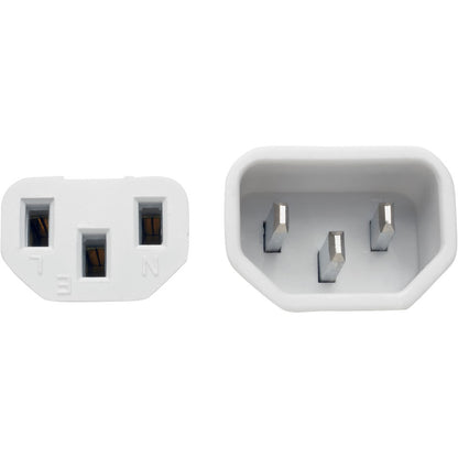 Tripp Lite 3ft Computer Power Extension Cord 10A 18 AWG C14 to C13 White 3'
