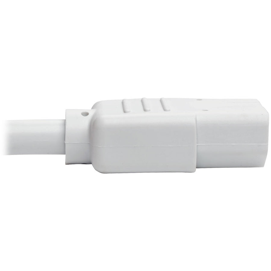 Tripp Lite 3ft Computer Power Extension Cord 10A 18 AWG C14 to C13 White 3'