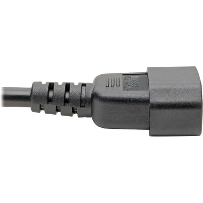 Tripp Lite Y Splitter Computer Power Cord 10A 18AWG C14 to 4xC13 Black 18in