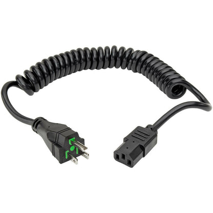 Tripp Lite 8ft Computer Power Cord Coiled Hospital Medical Cable 5-15P to C13 10A 18AWG 8'