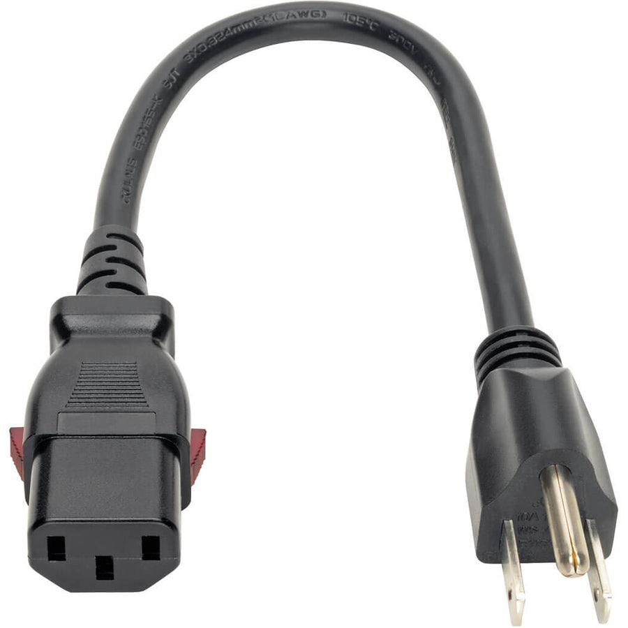 Tripp Lite Power Extension Cord 5-15P to Locking C13 M/F 18 AWG 10A 1ft