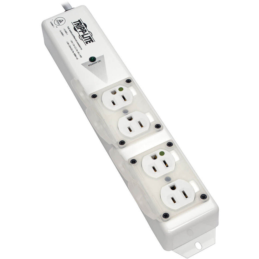 Tripp Lite Safe-IT Power Strip Hospital Medical Antimicrobial 120V 4 Outlet UL60601-1 UL60950-1 Metal