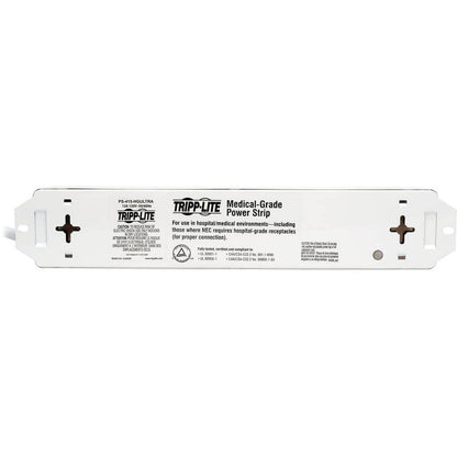 Tripp Lite Safe-IT Power Strip Hospital Medical Antimicrobial 120V 4 Outlet UL60601-1 UL60950-1 Metal