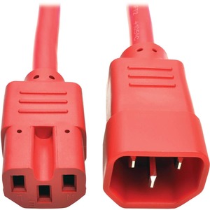 Tripp Lite 6ft Heavy Duty Power Extension Cord 15A 14 AWG C14 C15 Red 6'