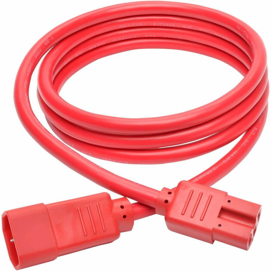 Tripp Lite 6ft Heavy Duty Power Extension Cord 15A 14 AWG C14 C15 Red 6'
