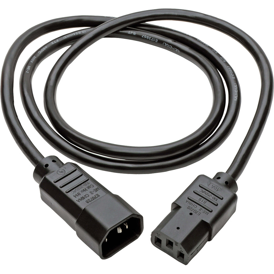 Tripp Lite 4ft Computer Power Cord Extension Cable C14 to C13 10A 18AWG 4'