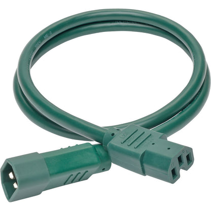 Tripp Lite 3ft Heavy Duty Power Extension Cord 15A 14 AWG C14 C15 Green 3'