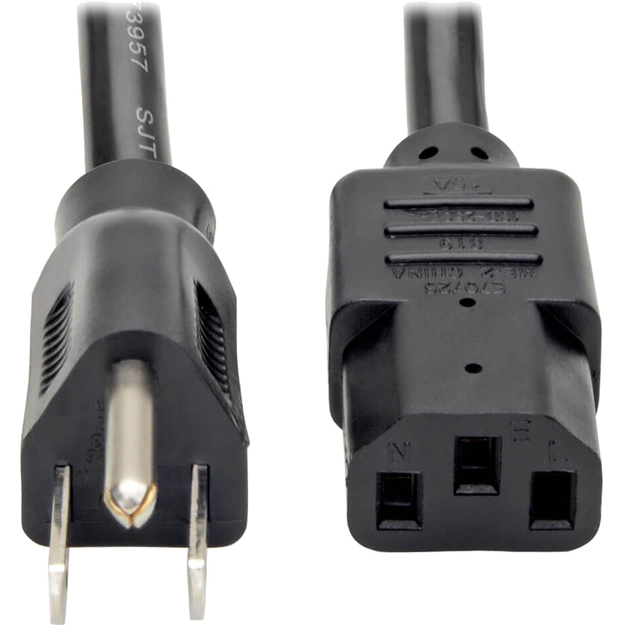 Tripp Lite Computer Power Cord Right-Angle 5-15P to C13 15A 125V 14AWG 2ft