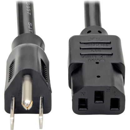 Tripp Lite Computer Power Cord Right-Angle 5-15P to C13 15A 125V 14AWG 2ft