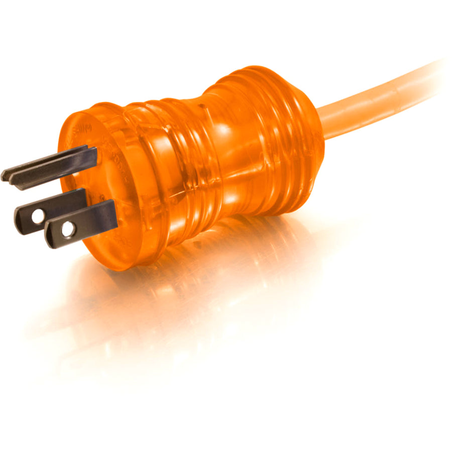 C2G 25ft 16AWG Hospital Grade Power Extension Cable (NEMA 5-15P to NEMA 5-15R) - Orange