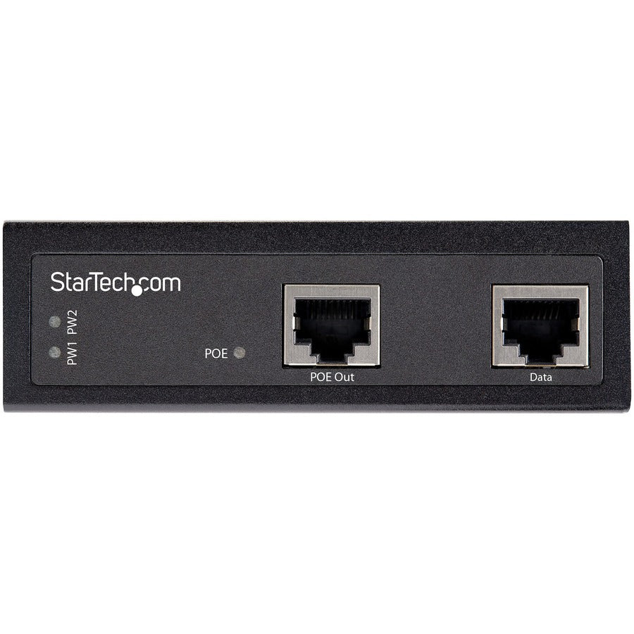 StarTech.com Industrial Gigabit PoE Injector - High Speed 90W 802.3bt PoE++ 48V-56VDC Ultra Power Over Ethernet/UPoE Injector -40C to +75C