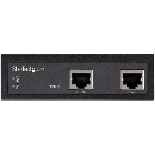 StarTech.com Industrial Gigabit PoE Injector - High Speed 90W 802.3bt PoE++ 48V-56VDC Ultra Power Over Ethernet/UPoE Injector -40C to +75C