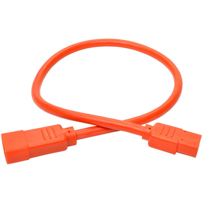 Tripp Lite 2ft Heavy Duty Power Extension Cord 15A 14 AWG C14 C13 Orange 2'