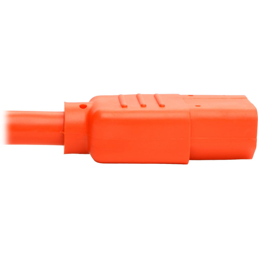 Tripp Lite 2ft Heavy Duty Power Extension Cord 15A 14 AWG C14 C13 Orange 2'