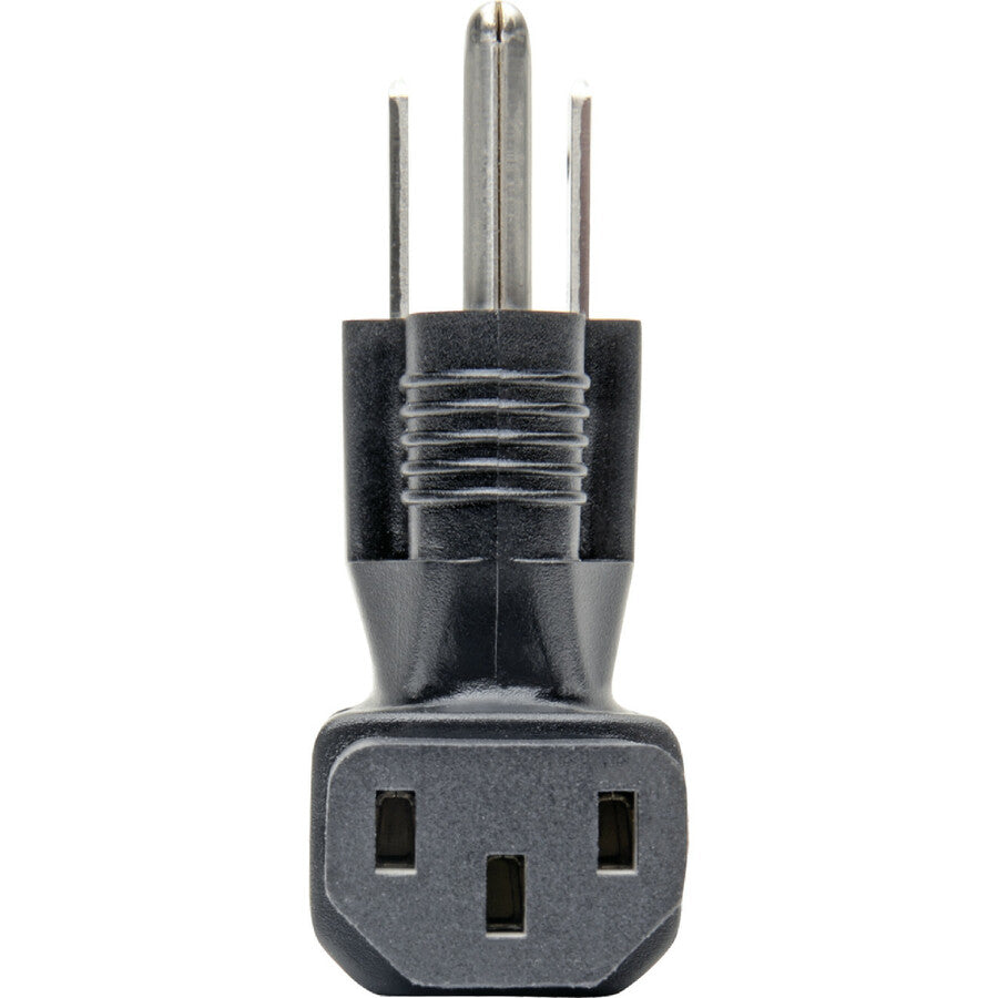 Tripp Lite Down-Angled NEMA 5-15P to C13 Power Cord Adapter - 10A, 125V, Black