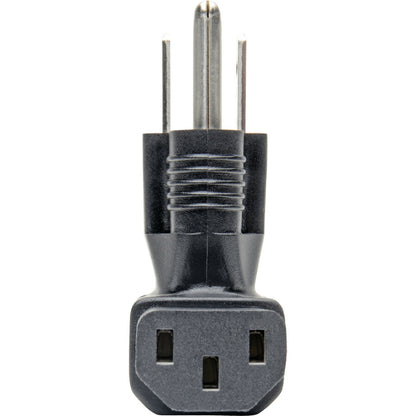 Tripp Lite Down-Angled NEMA 5-15P to C13 Power Cord Adapter - 10A, 125V, Black