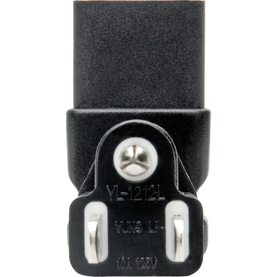 Tripp Lite Down-Angled NEMA 5-15P to C13 Power Cord Adapter - 10A, 125V, Black