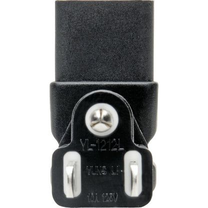 Tripp Lite Down-Angled NEMA 5-15P to C13 Power Cord Adapter - 10A, 125V, Black