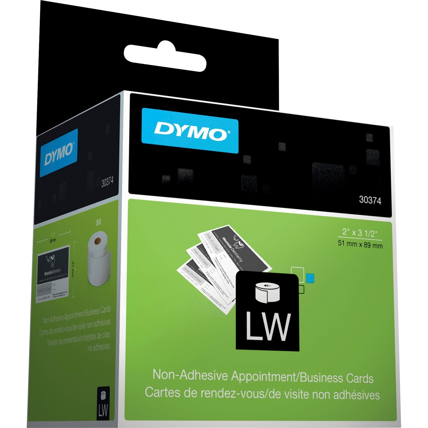 Dymo Direct Thermal Business Card - White