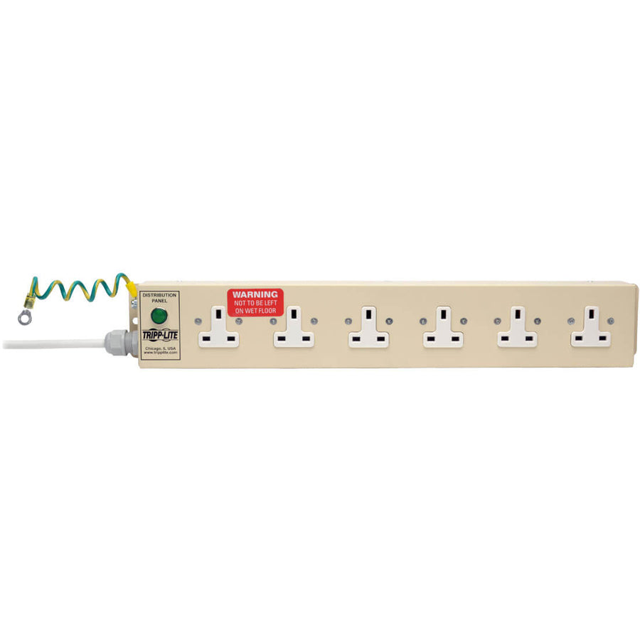 Tripp Lite Safe-IT UK BS-1363 Medical-Grade Power Strip with 6 UK Outlets, Antimicrobial 3m Cord