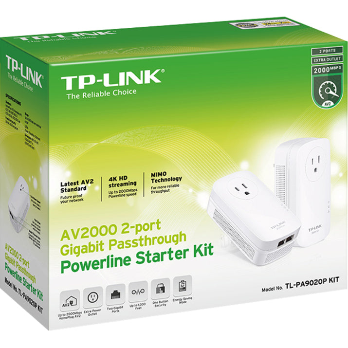 TP-Link AV2000 2-Port Gigabit Passthrough Powerline Starter Kit