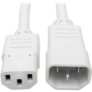 Tripp Lite 2ft Heavy Duty Power Extension Cord 15A 14 AWG C14 C13 White 2'