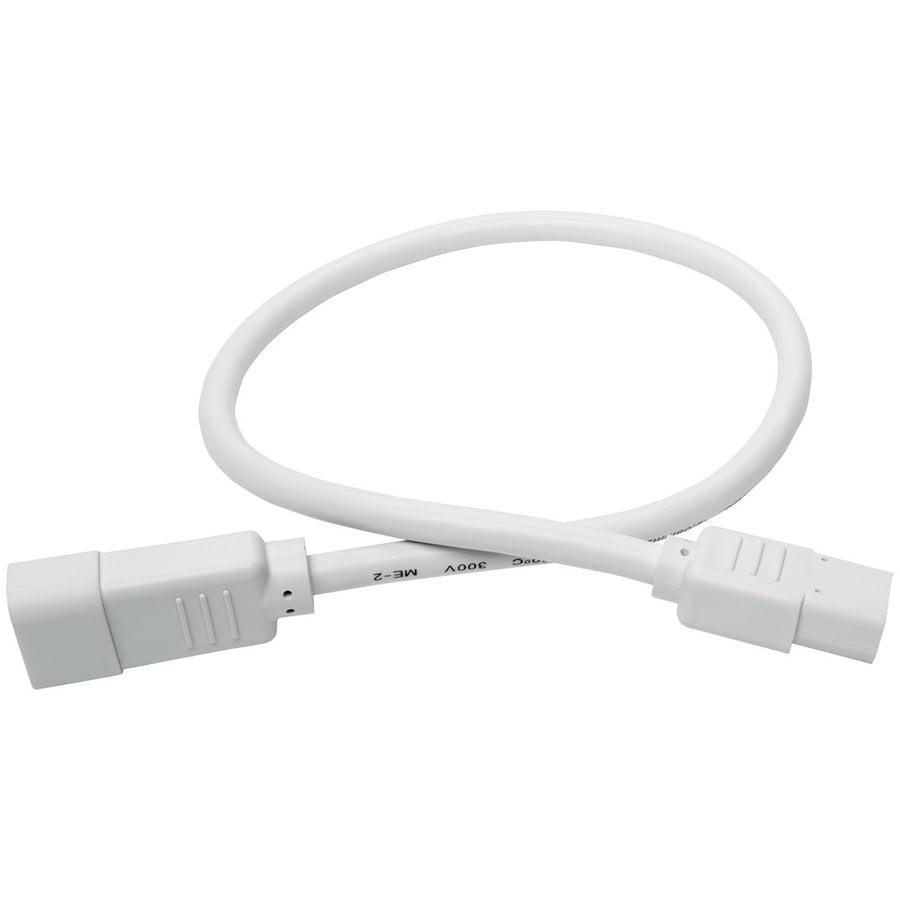 Tripp Lite 2ft Heavy Duty Power Extension Cord 15A 14 AWG C14 C13 White 2'