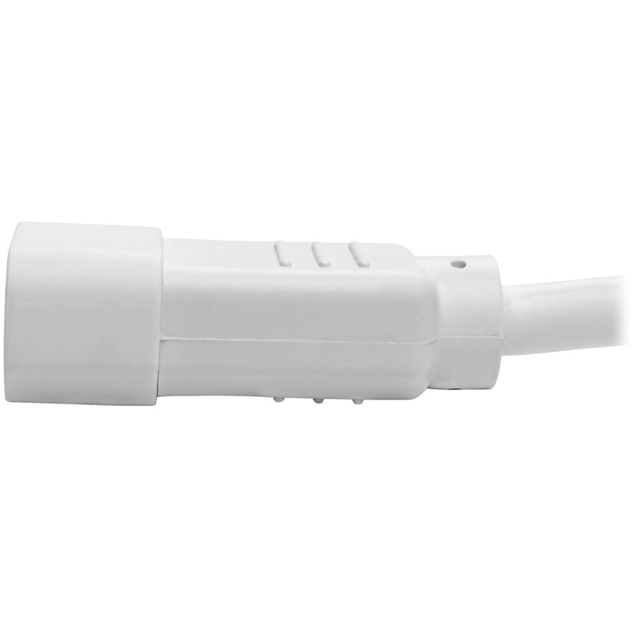 Tripp Lite 2ft Heavy Duty Power Extension Cord 15A 14 AWG C14 C13 White 2'