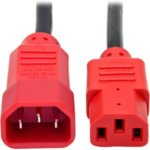 Tripp Lite 4ft Computer Power Cord Extension Cable C14 to C13 Red 10A 18AWG 4'
