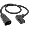 Tripp Lite 2ft Computer Cord Extension Cable C14 to Left Angle C13 10A 18AWG 2'