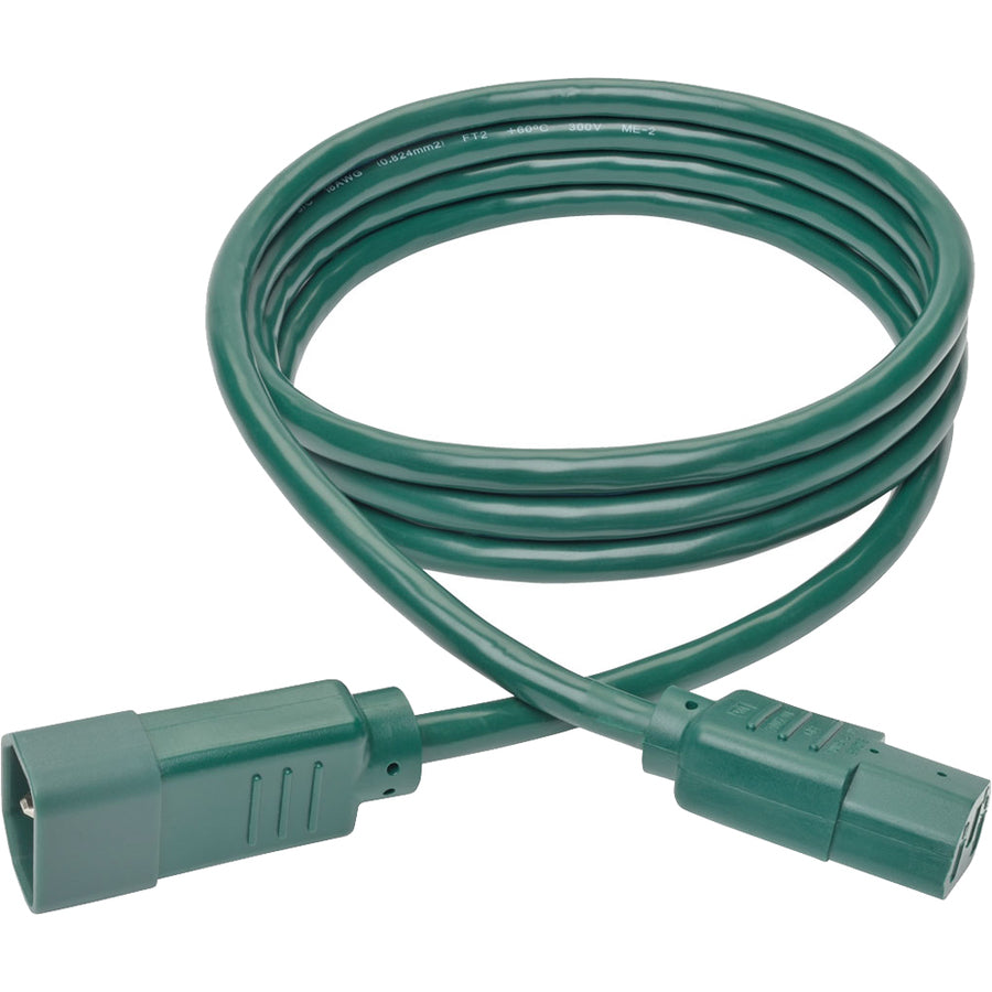 Tripp Lite 6ft Computer Power Extension Cord 10A 18 AWG C14 to C13 Green 6'