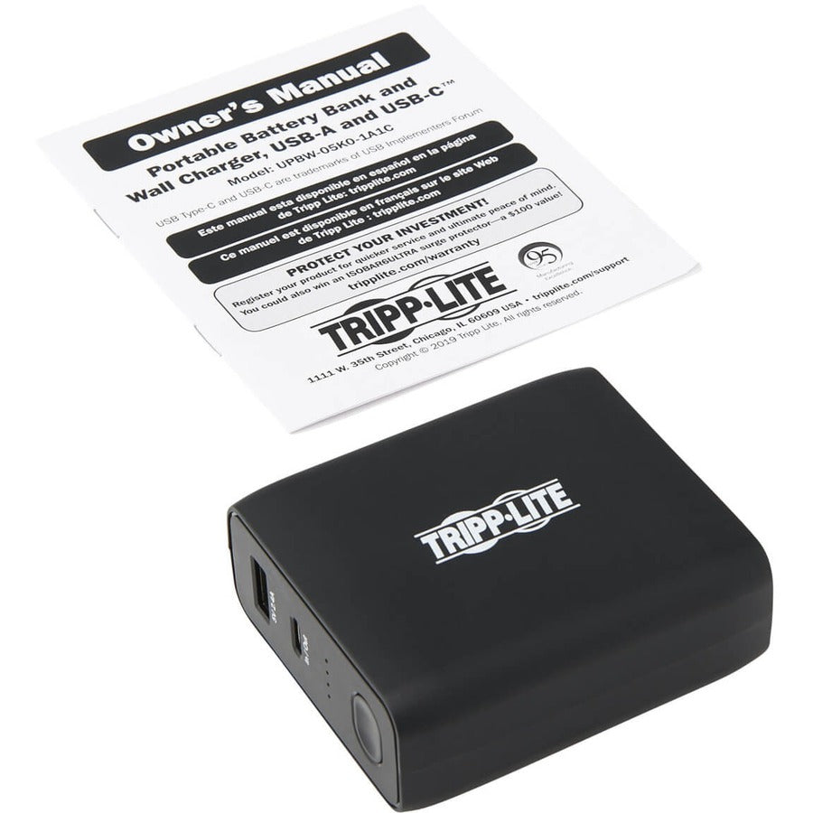 Tripp Lite Portable USB Mobile Power Bank Battery Wall Charger Combo 5K mAh