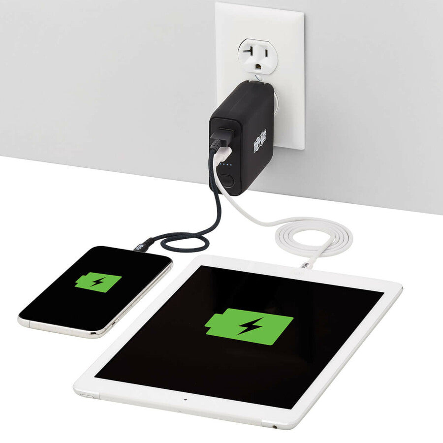 Tripp Lite Portable USB Mobile Power Bank Battery Wall Charger Combo 5K mAh