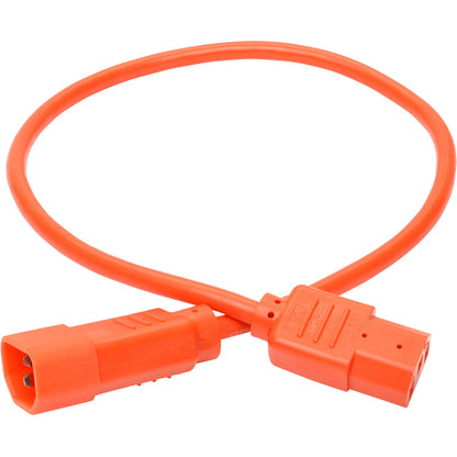 Tripp Lite 2ft Computer Power Extension Cord 10A 18 AWG C14 C13 Orange 2'