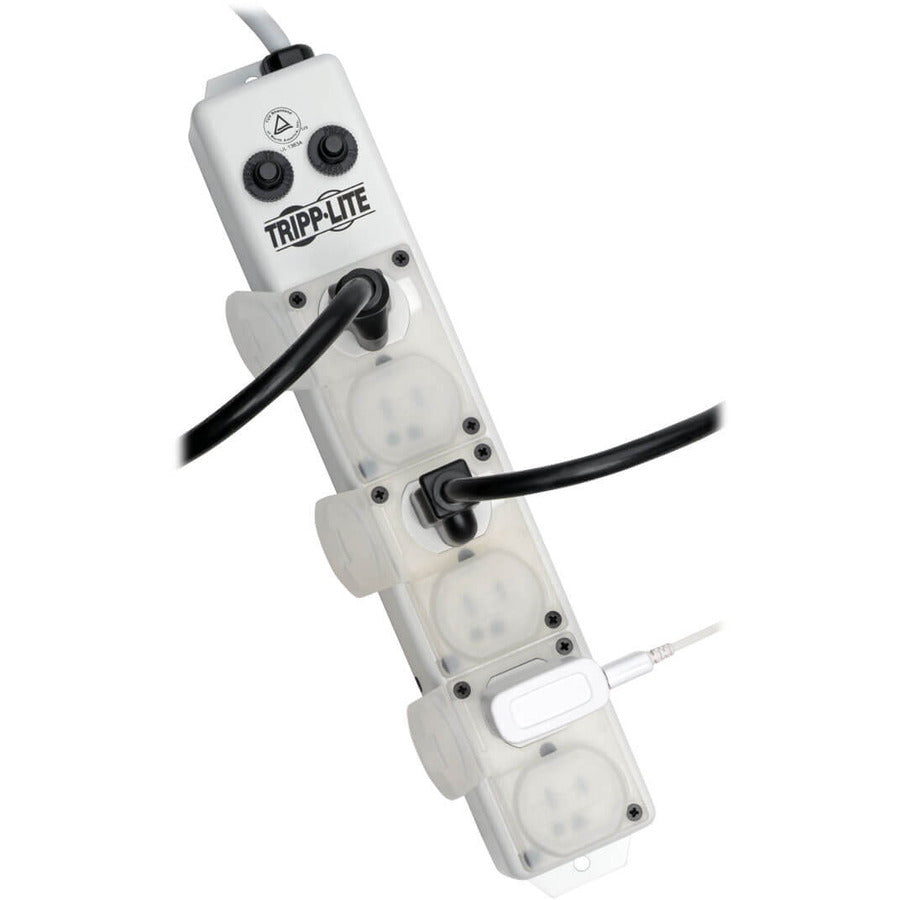 Tripp Lite Safe-IT Power Strip Hospital Medical Antimicrobial 120V 6 Outlet UL1363A 15' Cord Metal
