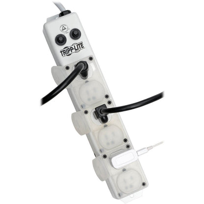 Tripp Lite Safe-IT Power Strip Hospital Medical Antimicrobial 120V 6 Outlet UL1363A 15' Cord Metal