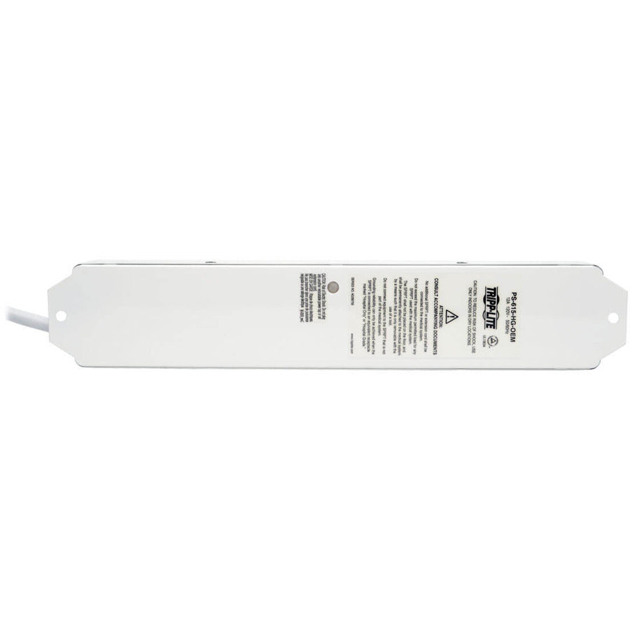 Tripp Lite Safe-IT Power Strip Hospital Medical Antimicrobial 120V 6 Outlet UL1363A 15' Cord Metal