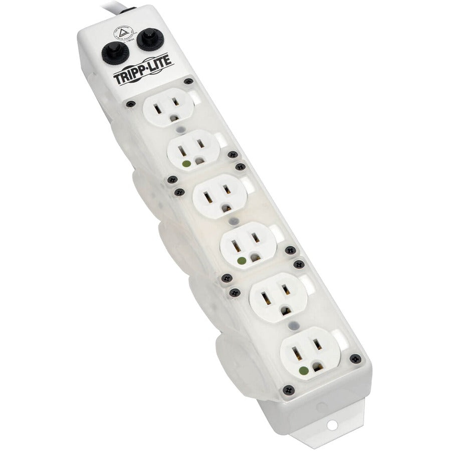 Tripp Lite Safe-IT Power Strip Hospital Medical Antimicrobial 120V 6 Outlet UL1363A 15' Cord Metal