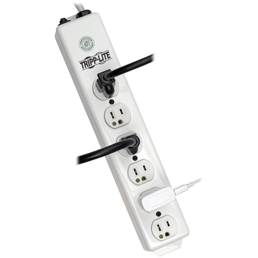 Tripp Lite Safe-IT Power Strip Hospital Medical Antimicrobial 120V 5-15R-HG 6 Outlet 1.5' Cord Metal