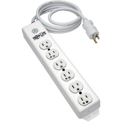 Tripp Lite Safe-IT Power Strip Hospital Medical Antimicrobial 120V 5-15R-HG 6 Outlet 1.5' Cord Metal