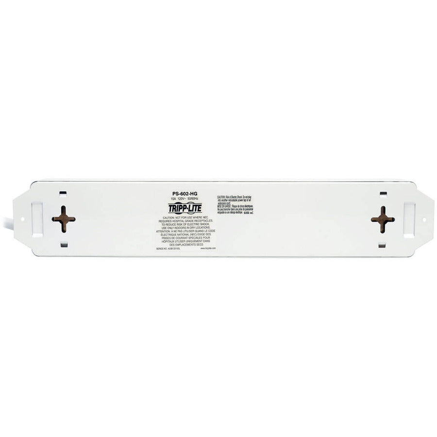 Tripp Lite Safe-IT Power Strip Hospital Medical Antimicrobial 120V 5-15R-HG 6 Outlet 1.5' Cord Metal