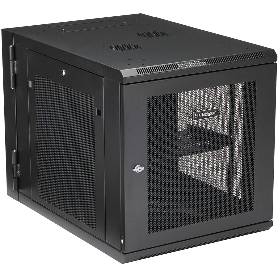 StarTech.com 12U 19" Wall Mount Network Cabinet - 24" Deep Hinged Vented Server Room Enclosure Locking Flexible IT Equipment Rack w/Shelf