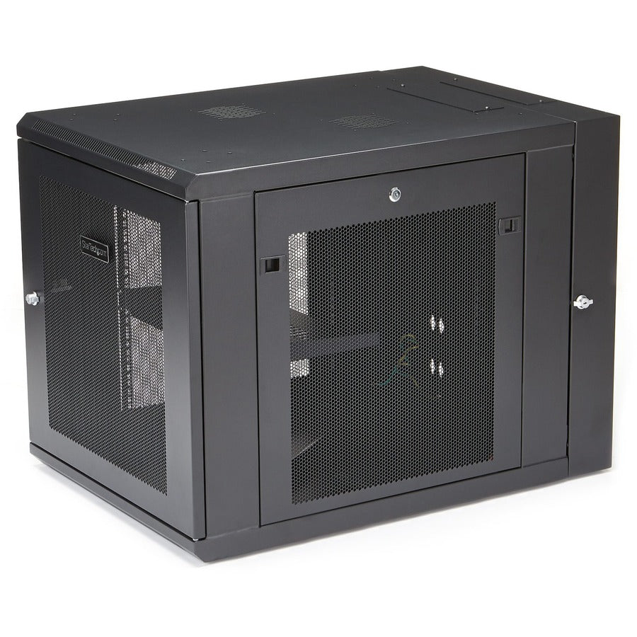 StarTech.com 12U 19" Wall Mount Network Cabinet - 24" Deep Hinged Vented Server Room Enclosure Locking Flexible IT Equipment Rack w/Shelf