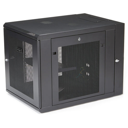 StarTech.com 12U 19" Wall Mount Network Cabinet - 24" Deep Hinged Vented Server Room Enclosure Locking Flexible IT Equipment Rack w/Shelf